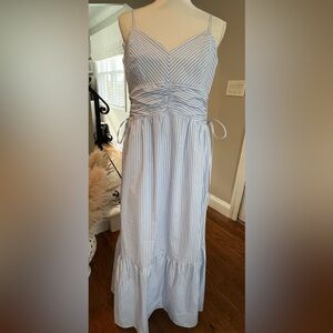 Express Light Blue Striped Maxi Dress